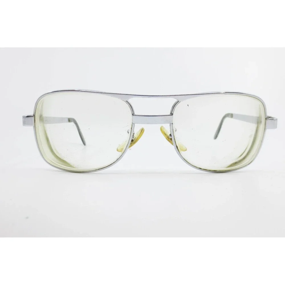Alvis USA Vintage Aviator Eyeglasses Silver Metal Double Bridge Frame 54-18 140
